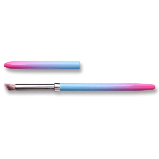 SILPECWEE 1Pc UV Gel Nail Ombre Brush Kolinsky Alloy Handle Nylon Hair Nail Art Gradient Painting Drawing Pen Manicure Brush Tools