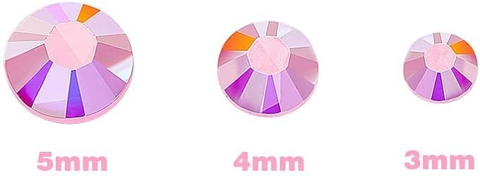 18000pcs (3.4.5mm) 5D Nail Rhinestone DIY Flat Bottom Kit Phone Case Accessories Jelly Flatback AB Jelly Kit AB Rhinestones for Nail Design Charms Gem(3MM18000PC)