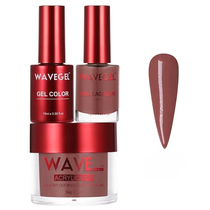 WAVEGEL Soak-Off Gel, Nail Lacquer & Acrylic/Dip Powder Matching Set - Queen Collection - #018 International Date