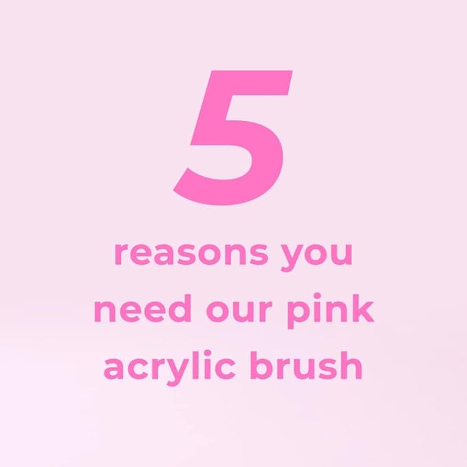 Kiara Sky Acrylic Brush #20 - Pink | 100% Pure Kolinsky | Crystal Cut Handle and Acetone Resistant
