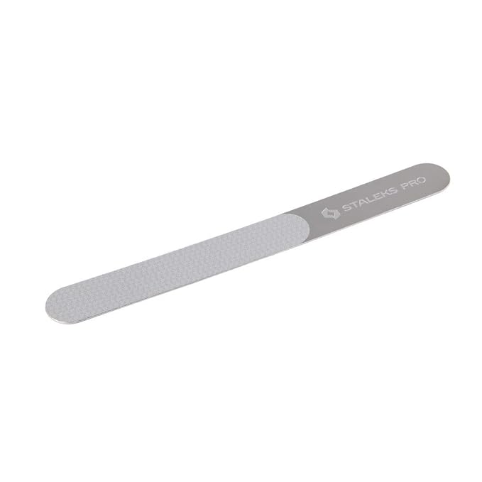 STALEKS PRO Expert 11 Laser Nail File (165mm Wide Straight with Handle) – Stainless Steel Manicure & Pedicure Tool for Delamination Control