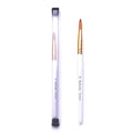 Acrylic Nail Brush Size 10, Kolinsky Acrylic Nail Brush for Acrylic Powder, Application Nail Art Drawing Brush for Extension Nails Carved for Beginners and Professionals (10#, White)