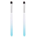 2pcs Nail Art Clean up Brushes, Painting Brushes for Gel Nails with Round & Flat Head Pen Painting Tools for Nail Design & Polish Mistake Cleaning