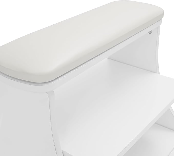 Pedicure Foot Rest, Manicure Foot Rest w/Wheels, Upgrade Widen Footrest Pedicure Foot Stool Stand, Portable Foot Bath Spa Cart Foot Massage Station Footrest, Home Beauty Salon Nail Foot Trolley Cart