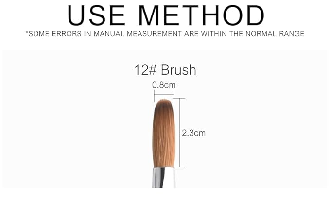 KADS Nail Acrylic Brush Kolinsky Nail Extension Brush Oval Crimped Shaped Sturdy Wooden Handle Acrylic Powder Nail Art Brush Professional Manicure Pedicure (12#)