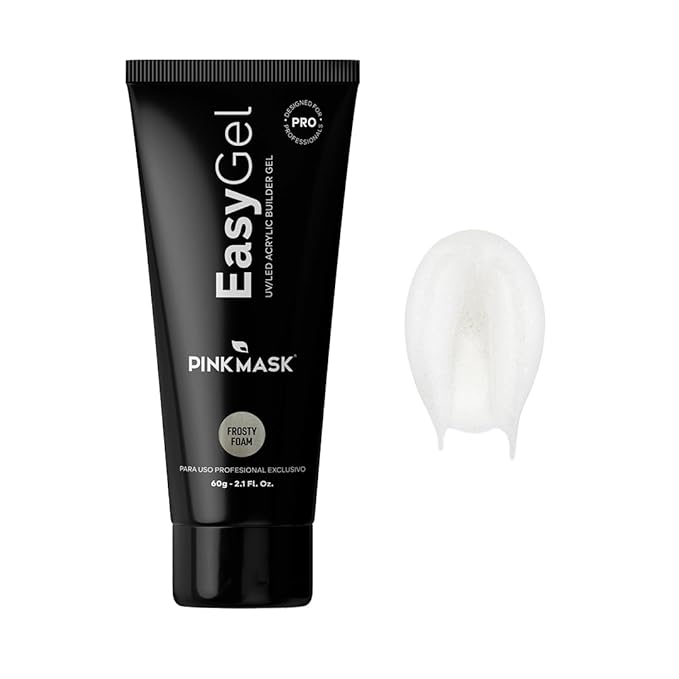 PINK MASK Easy Gel 2oz 60g- Frosty Foam, Professional Builder Enhancement Gel-Quick Nail Extension for Beginner DIY, Nail Strengthener-Long Lasting-Salon Quality-Thickening Solution