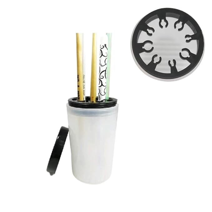 2 Pack Nail Art Brush Cleaner Cup, Acrylic Nail Art Tip Brushes Holder Remover Cup, Immersion UV Gel Pen Polish Remover Cleanser Cleaner