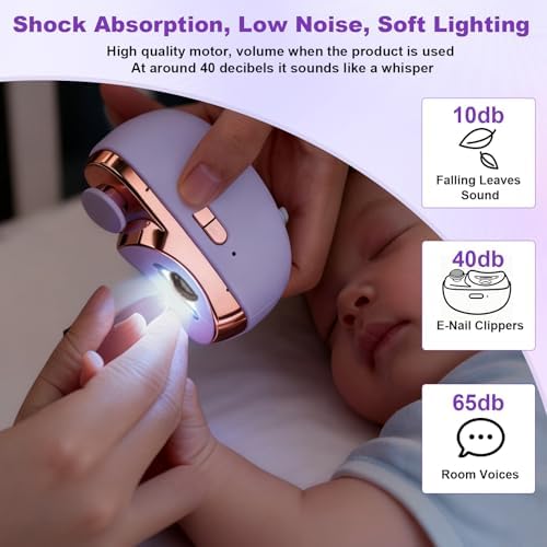 Valentines Day Gifts for Him & Her - Electric Nail Clipper for Seniors & Adults, Baby Smart Nail Clipper, 2-in-1 Automatic Nail Clipper with Light & Storage for Fingernail (White)