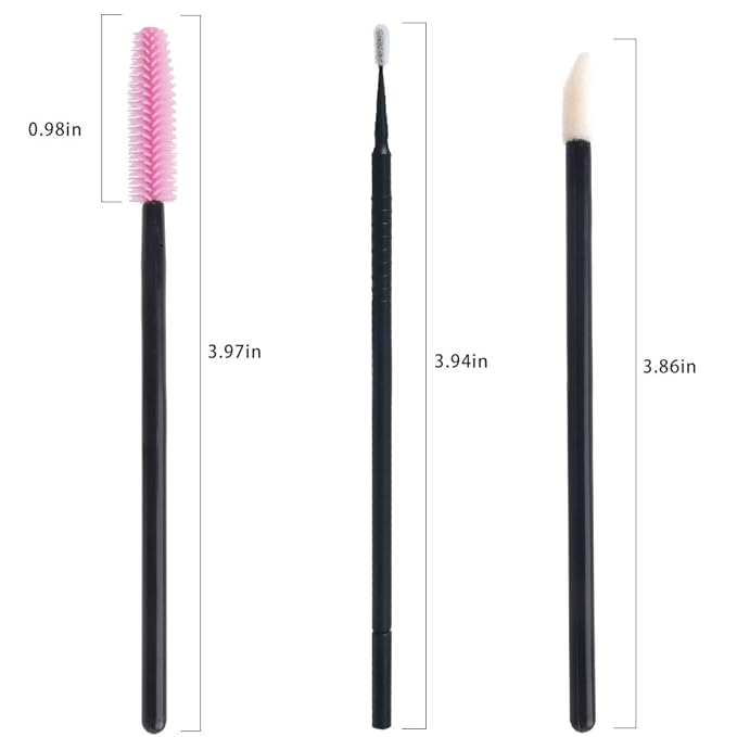 300 Pack Disposable Spoolies Brushes Sets Mascara Wand Lip Brushes Cotton Swab for Eyebrow Eyelash Extension Tattoo Lipstick Applicator