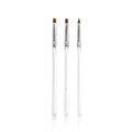 3pcs/set Sharp & Flat & Tilted head Nail Brush Nail Art Acrylic UV Gel Salon Pens Flat Brushes Kit Nail Art Brush Tools (Size3-3)