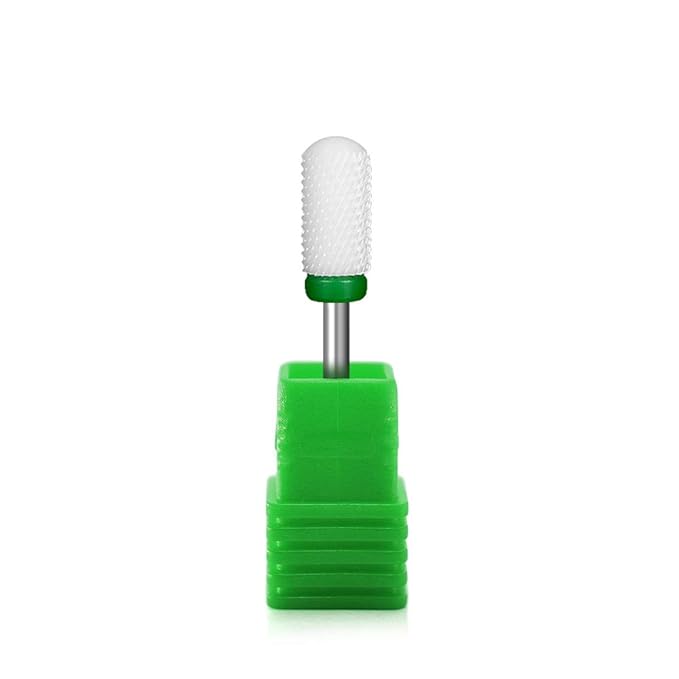 Round Head Ceramic Nail Drill Bit For Electric Nail Drill Manicure Machine Accessories Tool (Green Coarse)
