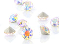 ChangJin 70PCS Mixed Colors K9 Crystals Point Back Rhinestones Round Fancy Stones for Nail Art (10mm 70PCS, Heaven Light)