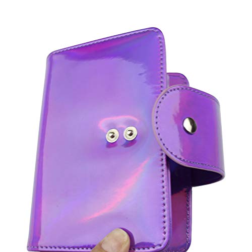 20Slots Nail Stamping Plate Case Holographic Nail Art Image Holder Rainbow Laser Design Rectangular Nail Art Plate Organize For Large Size 6X12CM Nail Art Plates (Purple)
