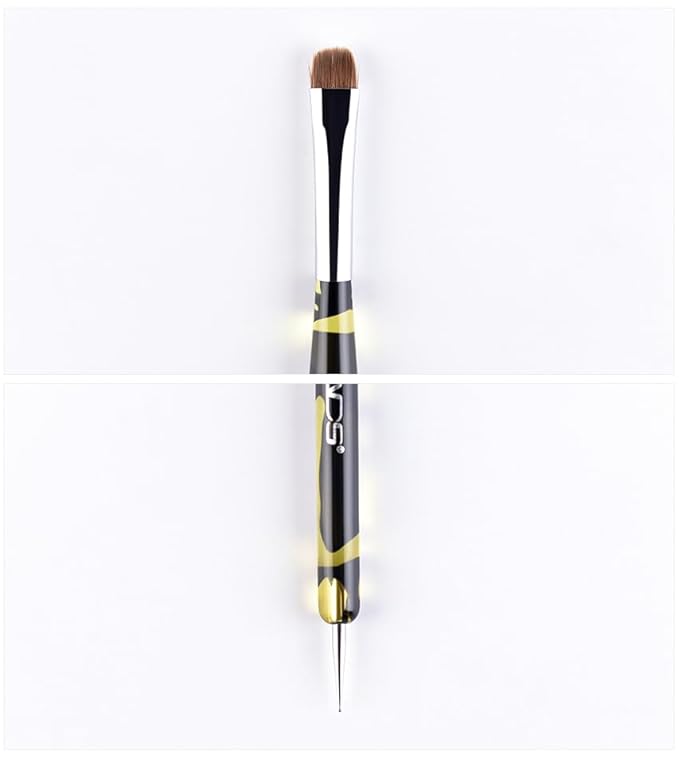 KADS Kolinsky Sable Brush 2 Way Acrylic Professional French Manicure Clean-up Brush Nail Art Brush Nail Dotting Pen (Size 2)