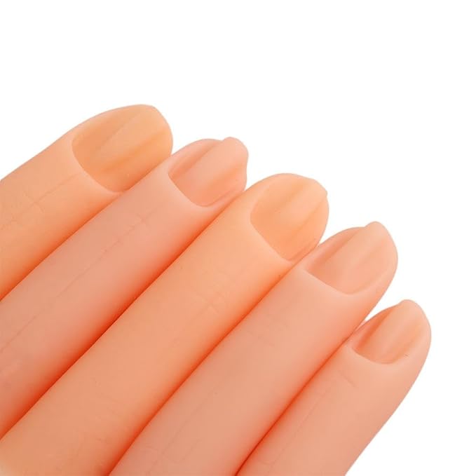 5Pcs Silicone Practice Fingers,Fake Nail Training Finger Soft Realistic Joint Nail Practice Fingers Manicure False Fingers for Hand Nail Art Training Display Tools