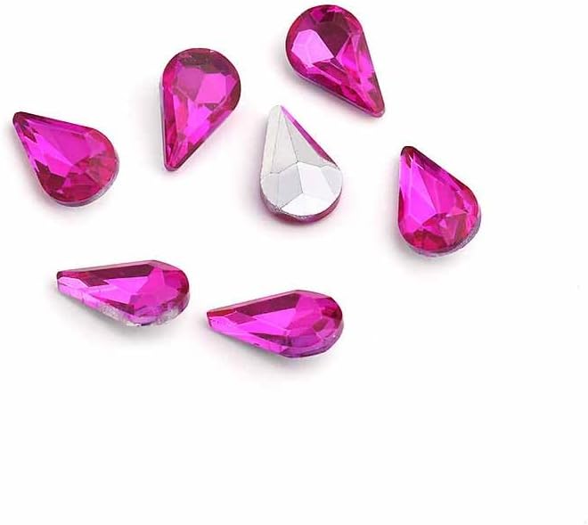 200Pcs Water Drop Nail Rhinestones Fancy Rhinestones Water Drop Nail Crystal Jewelry Making Rhinestones Suitable for DIY Crafts and Nail Art（Rose Red）