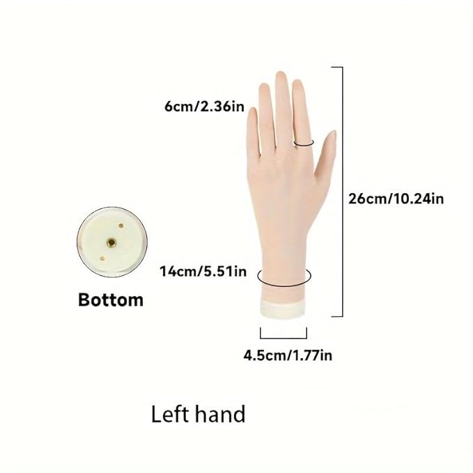 Practice Hand for Acrylic Nails Soft Touch Mannequin Hand for Nails, Flexible and Bendable Fake Hand for Nails for Nail Art Beginners