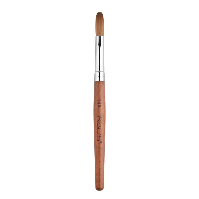 Nail Brush Kolinsky Sable Acrylic Nail Art Brush Professional Red Wooden Nail Brush (14#)