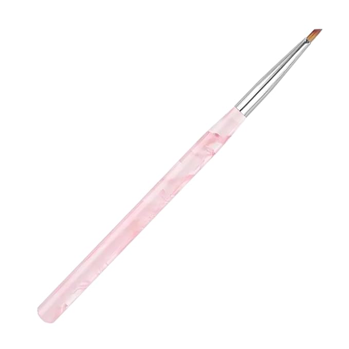 SILPECWEE Nail Brush for Drawing Petals and Butterflies, Acrylic Nail Art Paint Brushes Manicure Brush Nails Design Tool for Women Watercolor Paint & Oil Painting - Pink Marble