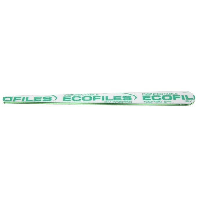 ForPro Professional Collection Tapered ECOFILES, Eco-Friendly Manicure and Pedicure Foam Board Nail File, 100/180 Grit, Green, 20-Count