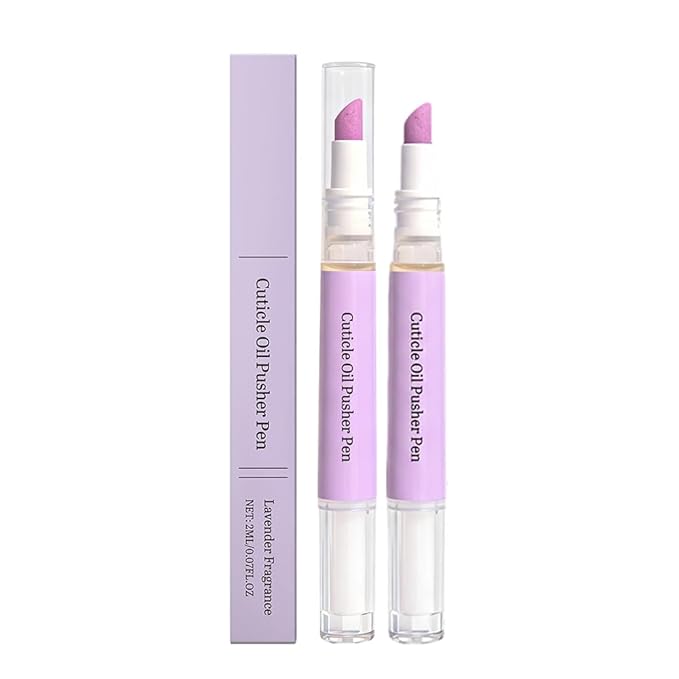 3-In-1cuticle Oil Pusher Pen, Ceramic Cuticle Oil Cuticle Pusher Nail Oil Pen For Hangnails & Dry & Damaged Nails, Nail Care Tool For Repair & Nourish Nails (2PCS)