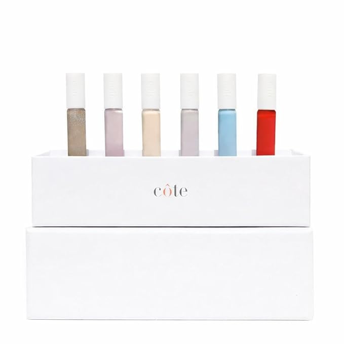 Cote Shop Côte Beauty La Palette Mini Nail Polish Discovery Set, Vegan Non-Gel Nail Polishes, Travel Size Gift Set, Clean Beauty, Made in USA, 0.4 fl oz Each, Set of 6