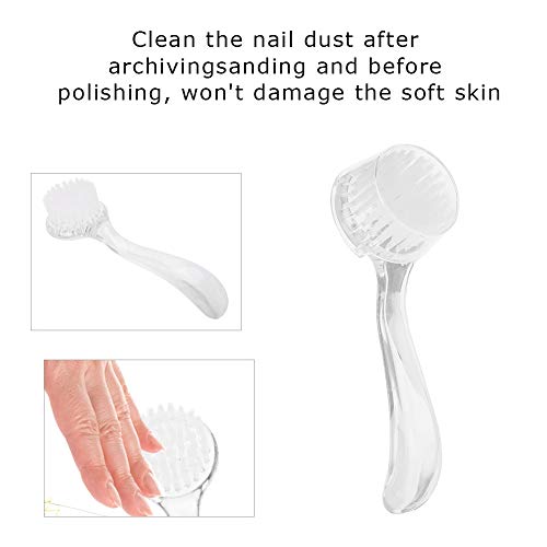 5pcs Soft Nail Dust Cleaning Brush Acrylic Gel Nail Art Powder Removal Brushes Manicure DIY Nails Tool(White)