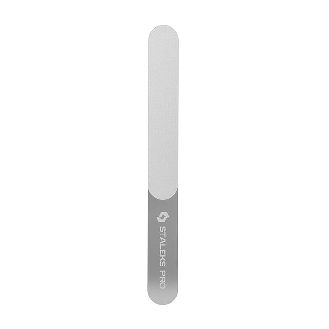 STALEKS PRO Expert 11 Laser Nail File (165mm Wide Straight with Handle) – Stainless Steel Manicure & Pedicure Tool for Delamination Control