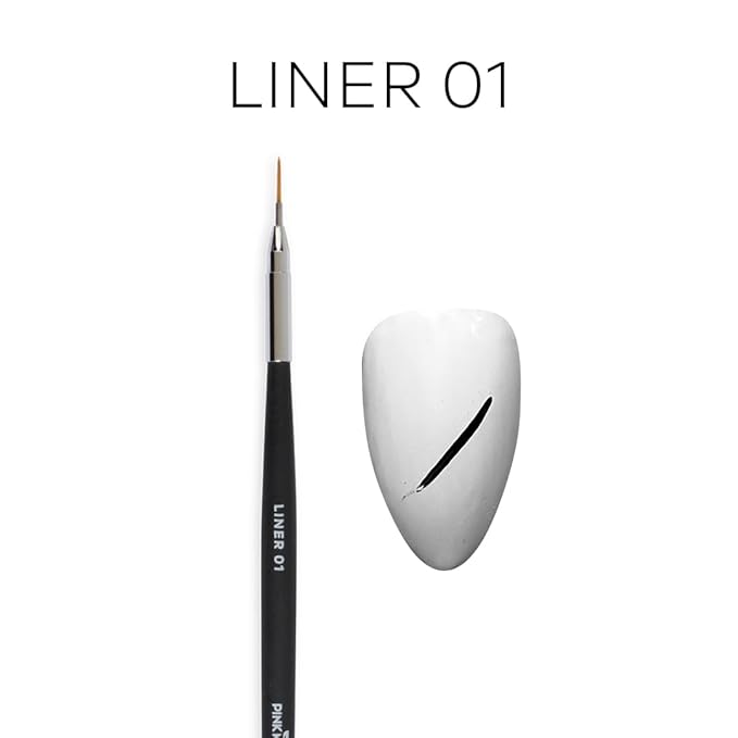 Pink Mask Liner Brush 01 - Versatile Loading Brush for Small Fills and Thick Outlines in Nail Art