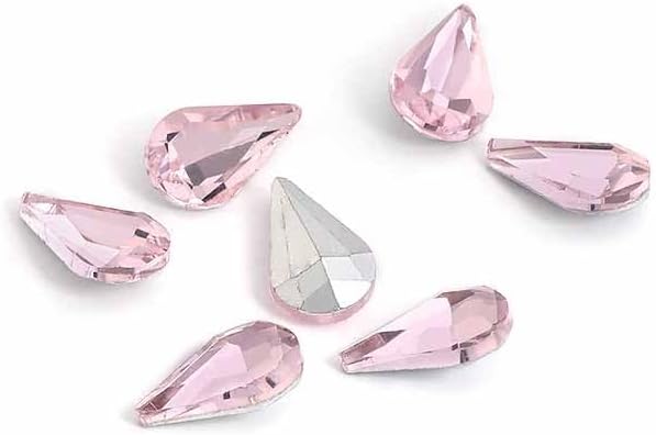 200Pcs Water Drop Nail Rhinestones Fancy Rhinestones Water Drop Nail Crystal Jewelry Making Rhinestones Suitable for DIY Crafts and Nail Art（Pink）