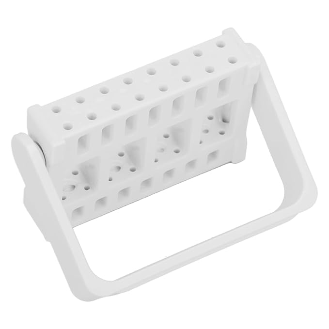 Brrnoo Nail Drill Bits Holder Display Organizer,16 Holes Nail Art Tools Exhibition Stand Rack Nail Salon Accessory Acrylic Nails Manicure Tools for Home Use or Nail Salon(white)