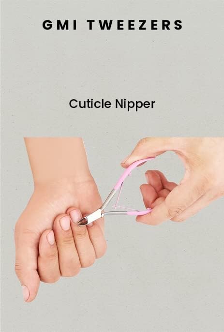 GMI-TWEEZERS - Professional Cuticle Remover, Cuticle Pusher And Cuticle Trimmer - Manicure Tool Cuticle Nippers - Durable Cuticle Cutter For Finger And Nail - Instant Cuticle Kit (Pink)