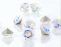 ChangJin 70PCS Mixed Colors K9 Crystals Point Back Rhinestones Round Fancy Stones for Nail Art (8mm 70PCS, Moon Light)