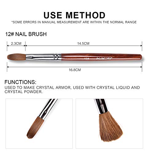 KADS Kolinsky Sable Brush 2 Way Acrylic Professional French Manicure Clean-up Brush Nail Art Brush Nail Dotting Pen (5 Pcs Different Series)