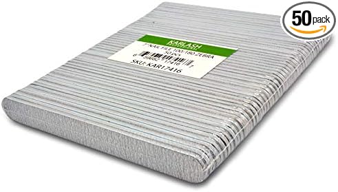 Karlash Professional Double Sided Emery Board 7" Zebra Nail File 100/180 50pcs