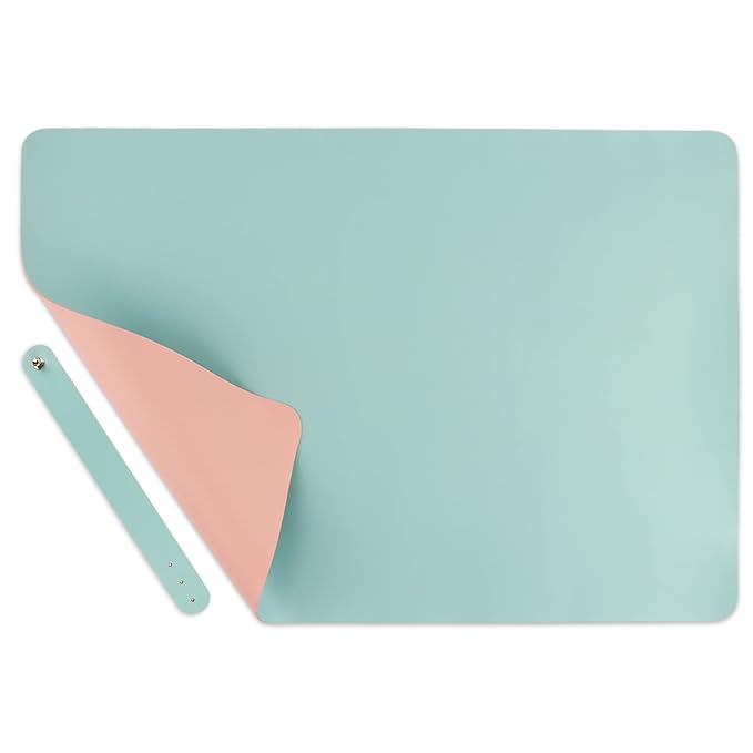 Foldable Nail Mat, Waterproof Manicure Pad 23.62x15.75 Inch | Perfect for Manicure at Home or Salon | Easy to Clean, Portable Design (Pink+Blue)