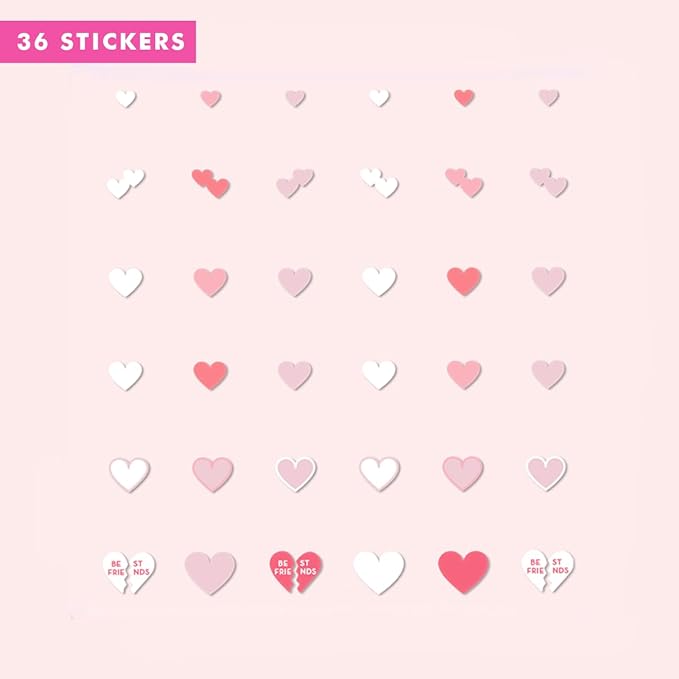 Olive & June Nail Art Stickers | Easy-to-Use Nail Designs | Nail Art Made Easy | Hand-Screened, No-Fade Ink | Accent, Mix & Match, or Cover Chipped Polish | Heart to Heart
