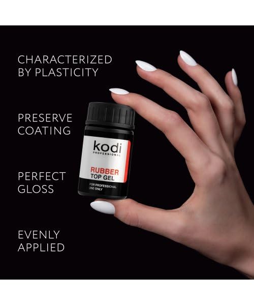 Kodi Professional SET 2in1 Rubber BASE 14ml. (0.49oz) + Rubber TOP 14ml. (0.49oz) Gel LED/UV Nail Polish Coat Soak Off Original