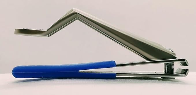 Nail Clippers, Stylish, Comfortable for Seniors, Fingernails, Premium Stainless Steel, Curved Edge, Wide Jaw, Ergonomic, Thumb Rest, Comfort Cuts, Women, Men, Teens, Special Needs, (Blue)