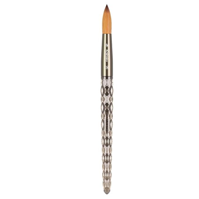 Kiara Sky Acrylic Brush #20 - Black | 100% Pure Kolinsky | Crystal Cut Handle and Acetone Resistant