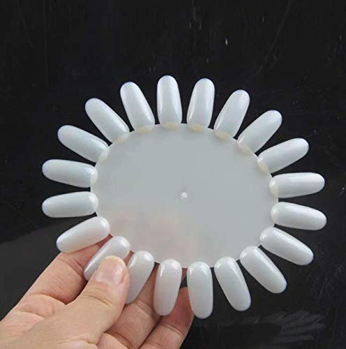 10 PCS Acrylic Wheel False Nail Art Tips Practice Display Nail Art Tool (Ivory-White)