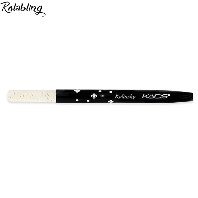 Size 6# Black 100% Kolinsky Sable Acrylic Nail Art Brushes UV Gel Nail Painting Pen Brushes (Size 6)