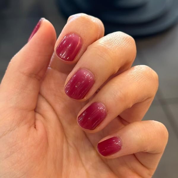 Semi Cured Gel Polish Strips | 24pc UV LED Required Wraps | Gift Peel and Stick Nails | Coquette DIY Home Manicure | Press On Alternative (Cough Syrup)