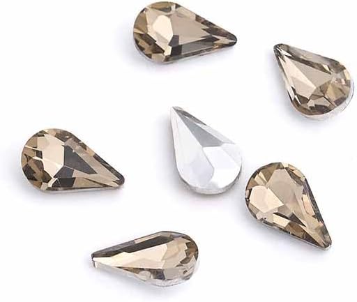 200Pcs Water Drop Nail Rhinestones Fancy Rhinestones Water Drop Nail Crystal Jewelry Making Rhinestones Suitable for DIY Crafts and Nail Art（Light Coffee）