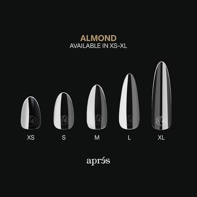 Aprés Gel-X® Almond Box of Nail Tips | 280 Gel-X Tips, Soft Tips, 14 Sizes 00-9 | Half-sizes Included (Sculpted Almond Extra Long, 280 Count)