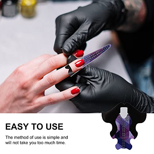 Tvoip 100Pcs/Pack Nail Forms Extension Tips Guide Extension French DIY Tool Fish Acrylic UV Gel Nail Art Tools Builder Sticker Sculpting (Purple)