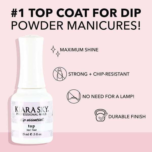 KIARA SKY Liquid Essentials Dip Manicure | 0.5 fl oz | Step #2 Base Coat & #4 Top Coat Duo