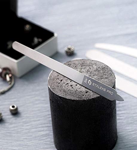 STALEKS PRO Expert 11 Laser Nail File (155mm Straight with Handle) – Stainless Steel Manicure & Pedicure Tool