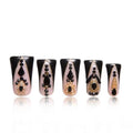 LOVFUL Press on Nails Obsidian Palace Black French Tip | Handmade with Full Covered Crystals | Reusable Fake Nails | Duck Classic Regular 1.3 in | H165-M