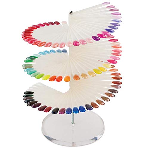 Yimart 120 Sticks Nail Art Color Chart Display Stand Spiral False Nails Display Shelf Practice Tools For Solon Nails Polish Gel Show (Clear)